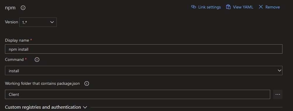 Restore packages task