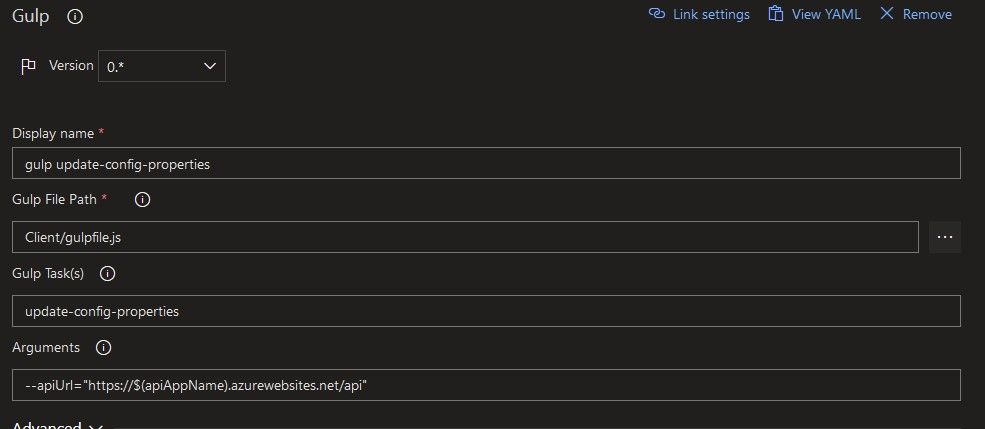 Update config task